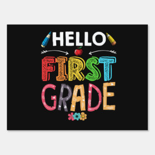 Hello 1st Grade Back To School First Grade Teacher Sign
