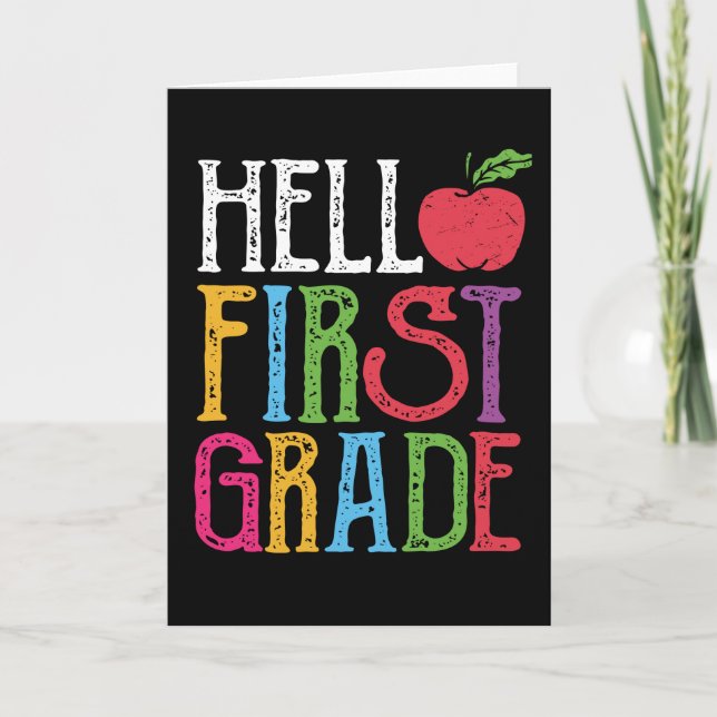 Hello 1st Grade First Day of School Student Gift Card (Front)