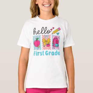 Hello 1st Grade Girls Teacher First Grade T-Shirt