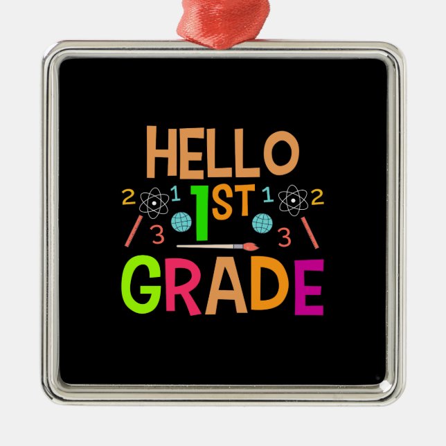 Hello 1st Grade Metal Ornament (Front)