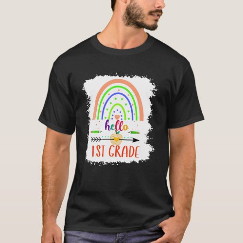 Hello 1St Grade Rainbow First Day Back To School T T_Shirt