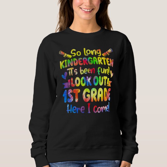 Hello 1st Grade Teacher Student Back To School Tie Sweatshirt (Front)