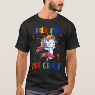 Hello 1St Grade Unicorn Back To School T-Shirt