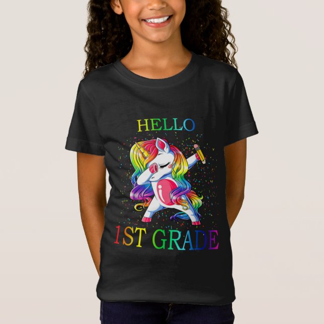Hello 1st Grade Unicorn T-Shirt (Front)