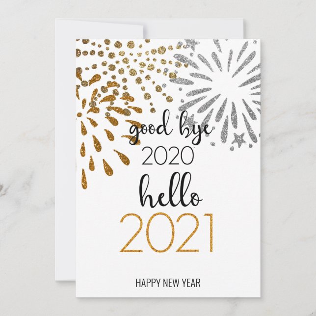 Hello 2021 | Corporate Business New Year Festive Holiday Card (Front)