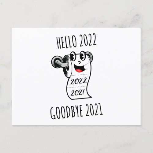 Hello 2022 Goodbye 2021 toilet paper Postcard