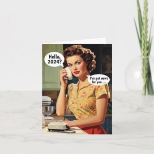 Hello, 2024: Got News for You Retro New Year Card