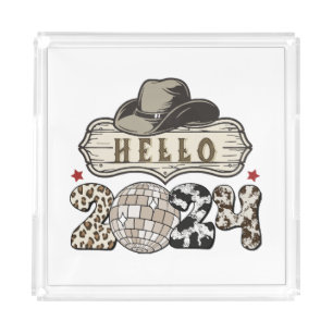 Hello 2024 Western Acrylic Tray