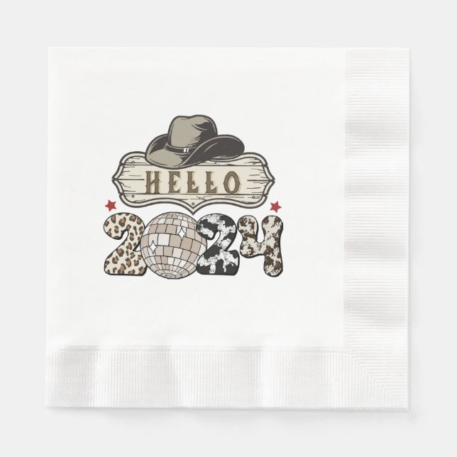 Hello 2024 Western Napkins (Front)