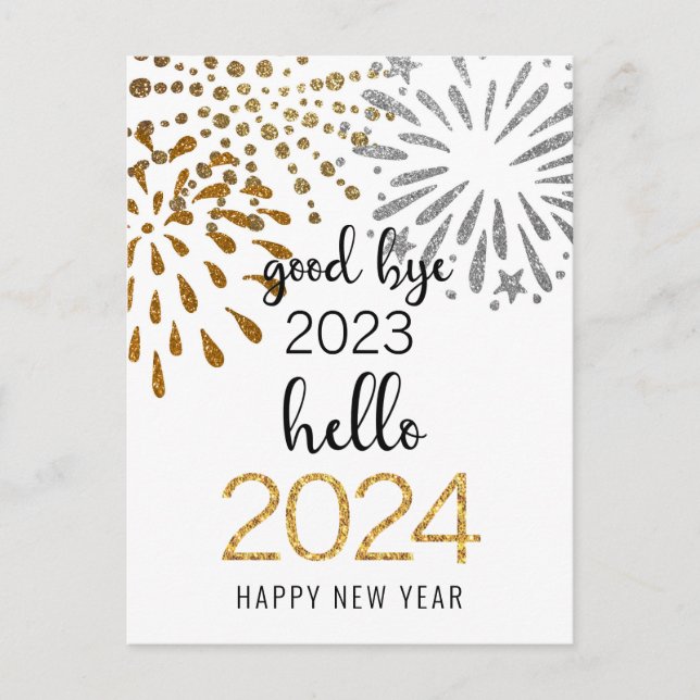 Hello 2025 Business Festive Fireworks New Year Holiday Postcard (Front)