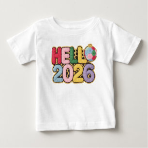 Hello 2026 Cozy Embroidery Style New Year Tee