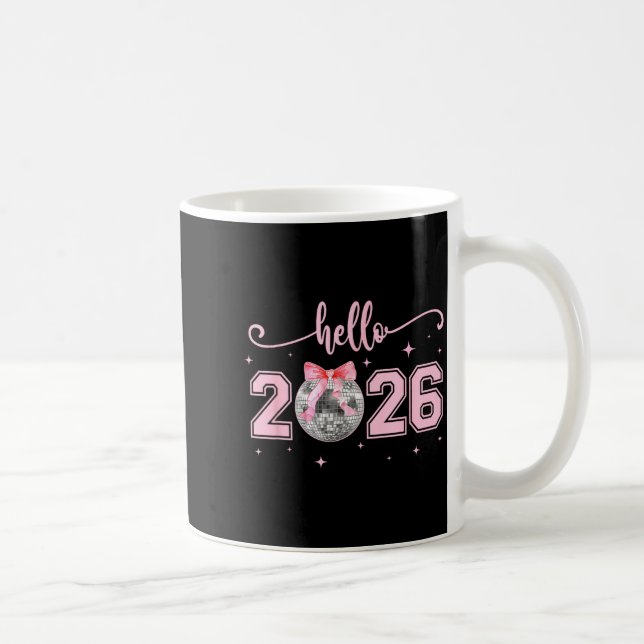 Hello 2026 Cute Nk Bow 2026 New Year's Eve Party  Coffee Mug (Right)