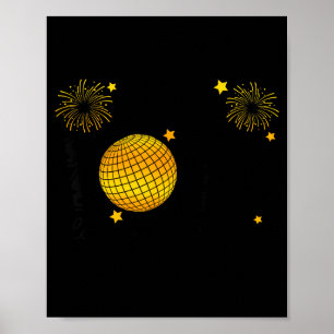 Hello 2026 Happy New Year 2026 Coquette Bow Disco Poster