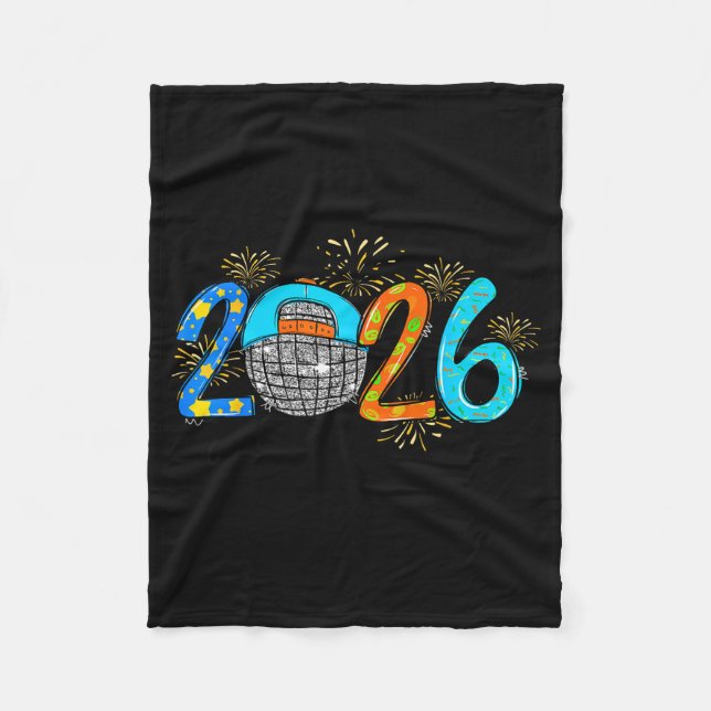 Hello 2026 Happy New Year Party Boys Kids Toddlers Fleece Blanket (Front)
