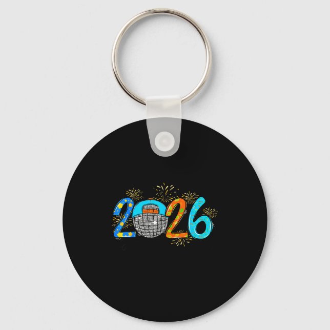 Hello 2026 Happy New Year Party Boys Kids Toddlers Keychain (Front)