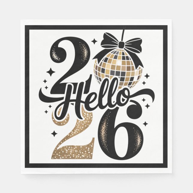 Hello 2026 New Year Napkins (Front)