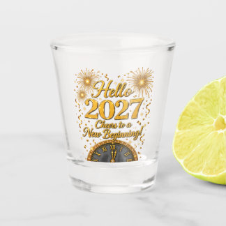 Hello 2027 – Cheers to a New Beginning Shot Glass