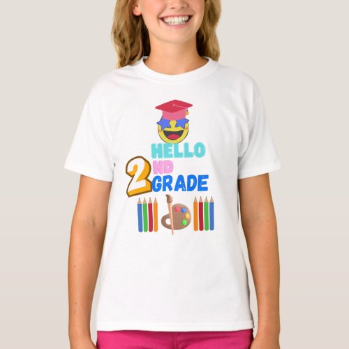 Hello 2nd grade 2nd grade vibes Back to school  T_Shirt