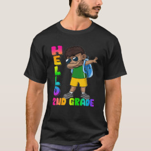 Hello 2Nd Grade Back To School Dabbing African Ame T-Shirt