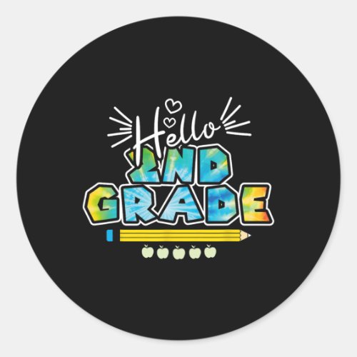 Hello 2nd Grade Ck To School First Day Of School Classic Round Sticker
