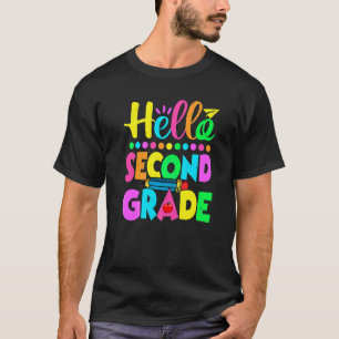 Hello 2nd Grade Cute Teacher Boys Girls Back To Sc T-Shirt