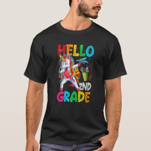 Hello 2nd Grade Dabbing Unicorn Back To School T-Shirt