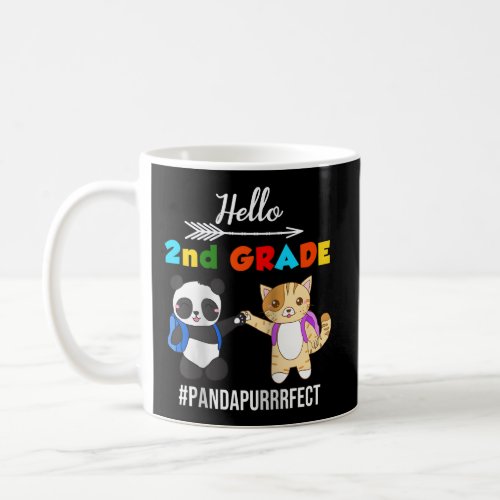 Hello 2Nd Grade Kitty Cat Panda Bear Back To Schoo Coffee Mug