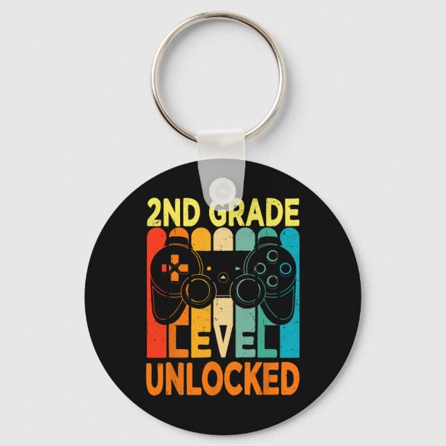 Hello 2nd Grade Level Unlocked Video Game Byck To  Keychain (Front)