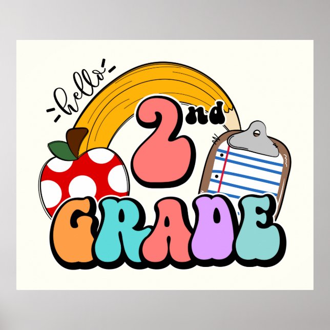 Hello 2nd Grade Poster (Front)