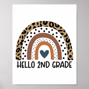 Hello 2nd Grade Rainbow Teacher Team Second Grade  Poster