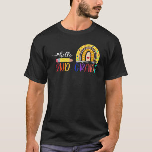 Hello 2nd Grade Rainbow Teachers Students Back To T-Shirt