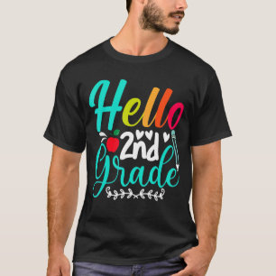 Hello 2nd Grade Second Grade Student Outfit First  T-Shirt