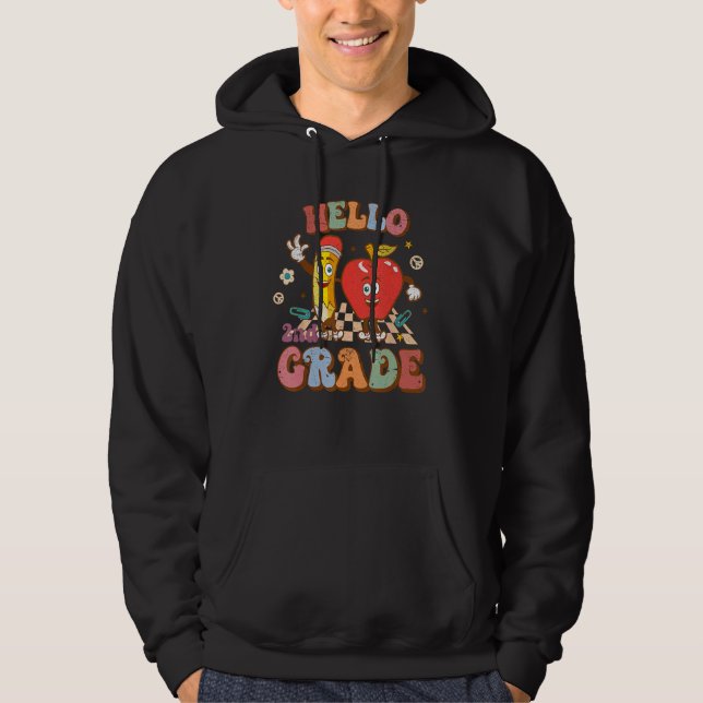 Hello 2nd Grade Second School Back to School Teach Hoodie (Front)