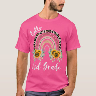 Hello 2nd Grade shirt, sunflower rainbow teacher T-Shirt