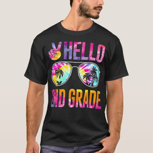 Hello 2nd Grade Tie Dye Gift Back To School Second T_Shirt