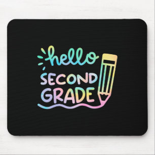 Hello 2nd Grade Tie Dye Teachers Kids Byck To Scho Mouse Pad