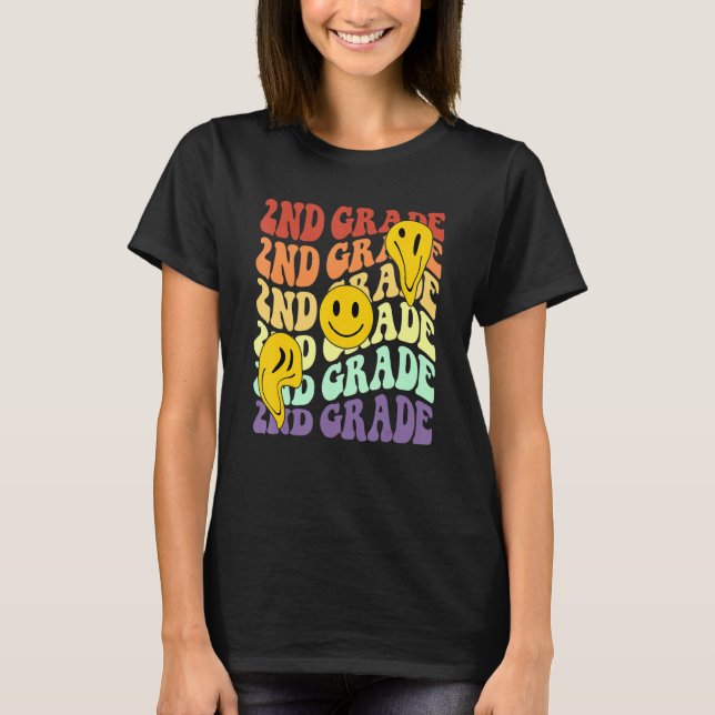 Hello 2nd Second Grade Teacher Back To School Retr T-Shirt (Front)