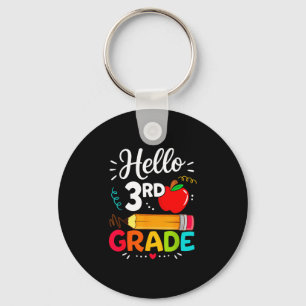 Hello 3rd grade funny back to school teacher keychain