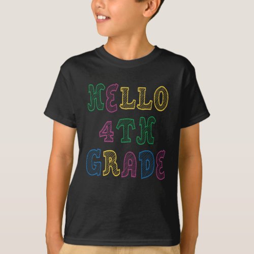 Hello 3rd Grade Kinder Colorful Back to School T_Shirt