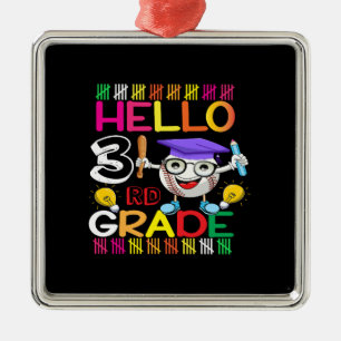 Hello 3rd Grade Metal Ornament