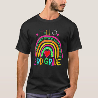 Hello 3rd Grade Rainbow Cool Back To School Teache T-Shirt