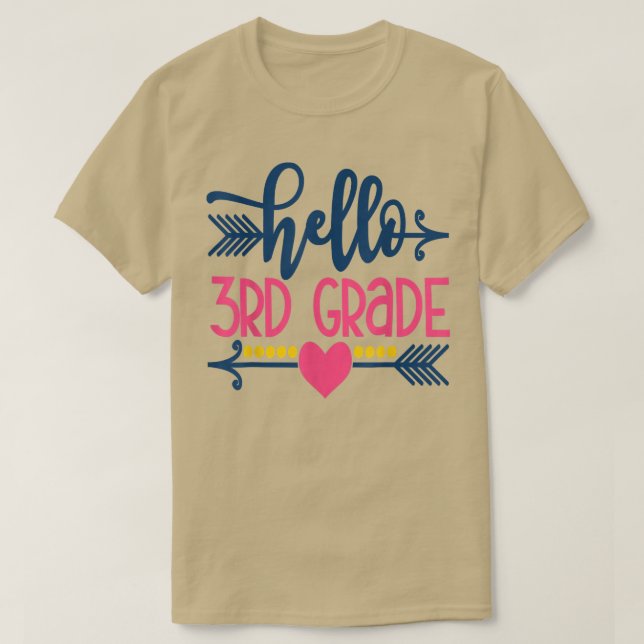 Hello 3rd Grade Teacher Kids Back to School Gift T T-Shirt (Design Front)
