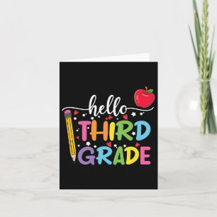 Hello 3rd Grade Teacher Student Byck To School  Card