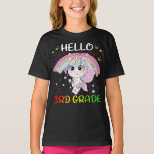 Hello 3rd Grade Teacher Student Team Unicorn Back T-Shirt