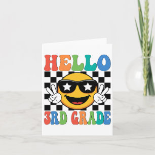 Hello 3rd Grade Third Grade Teacher Boy Girl Back Card