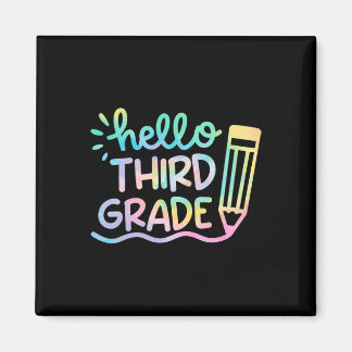 Hello 3rd Grade Tie Dye Teachers Kids Back to Scho Magnet