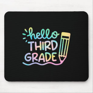 Hello 3rd Grade Tie Dye Teachers Kids Byck To Scho Mouse Pad