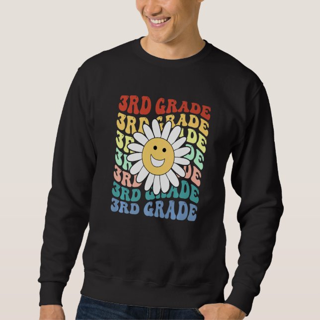 Hello 3rd Third Grade Teacher Back To School Retro Sweatshirt (Front)