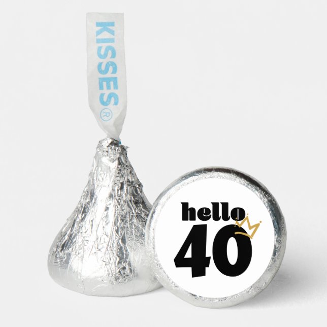 Hello 40 Gold Crown Birthday Hershey®'s Kisses® (Front)
