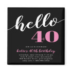 Hello 40 | Milestone Birthday Party Invitation